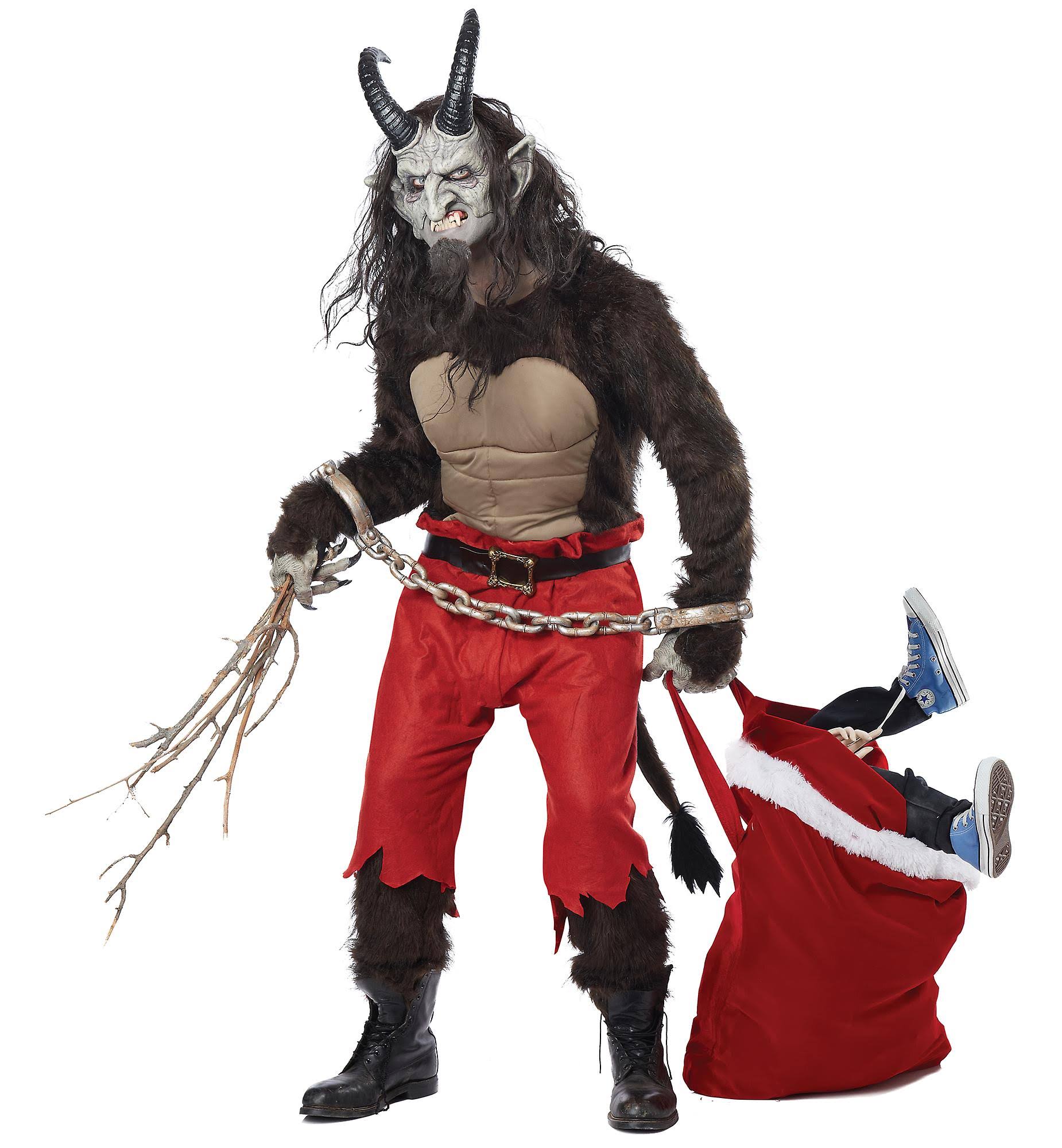 California Costume Collections Krampus The Christmas Demon Deluxe Devil Horned Half Goat Mens Costume Red Medium (40-42)