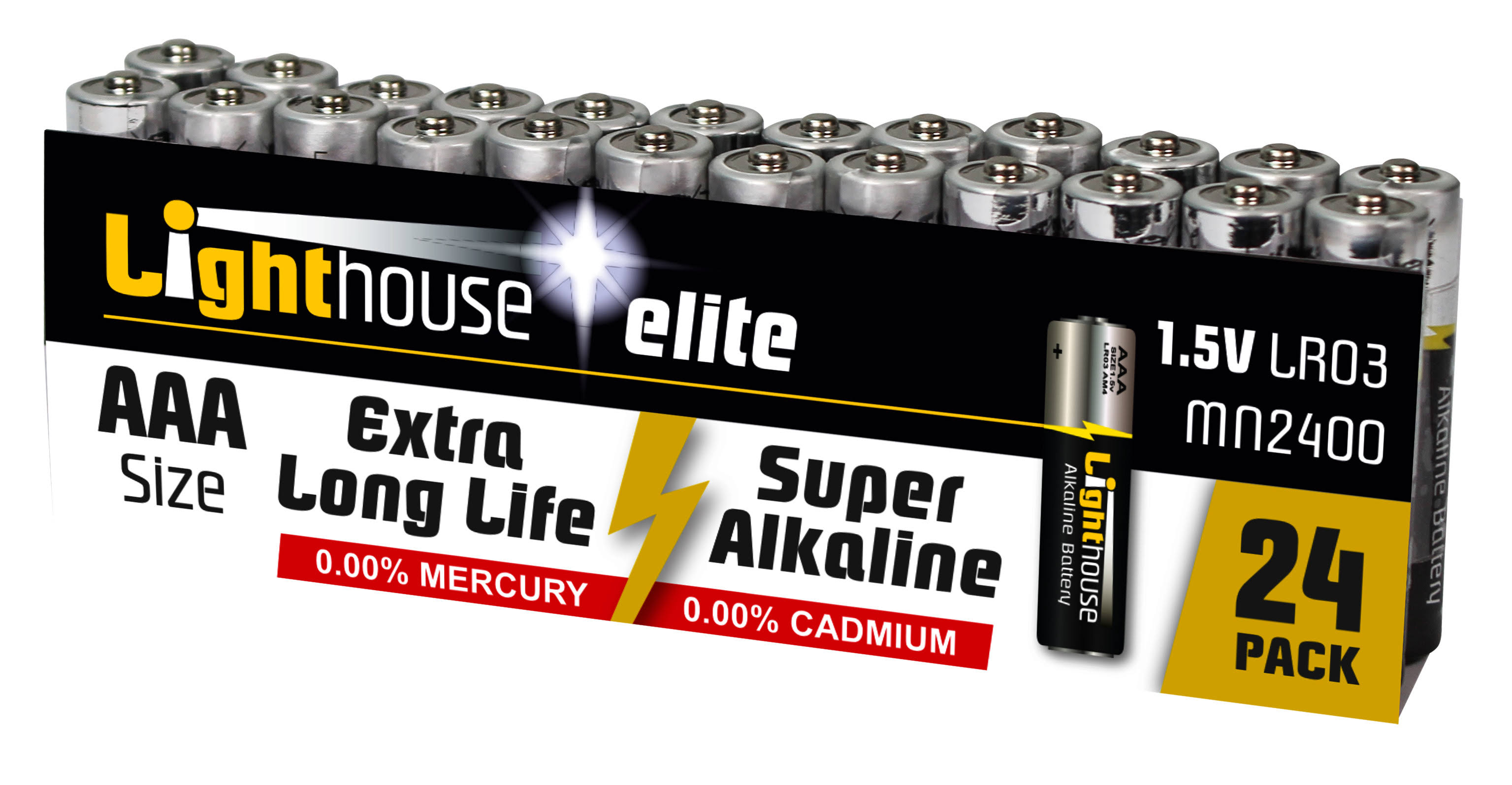 Lighthouse AAA Alkaline Batteries (Pack 24)