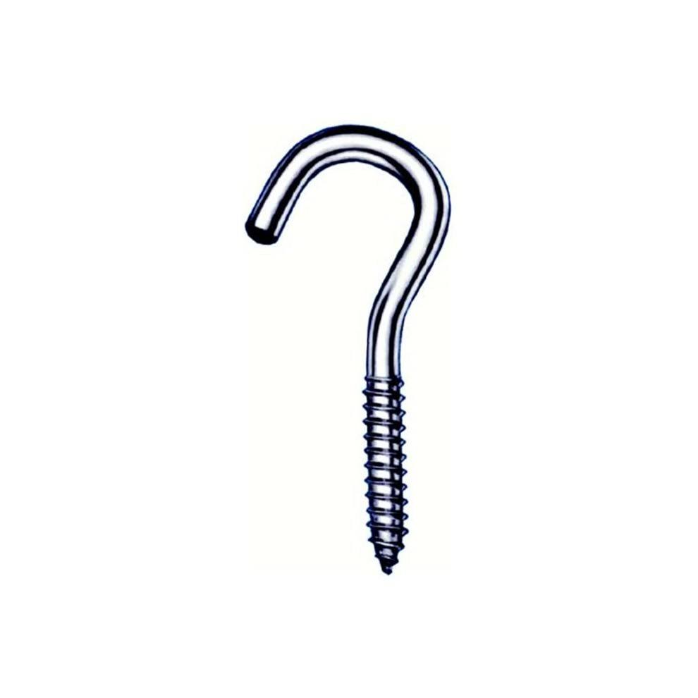 Hindley 20 Count 3-.88in. Stainless Steel Round Head Screw Hooks Lag Thread 44570 - Pack of 20