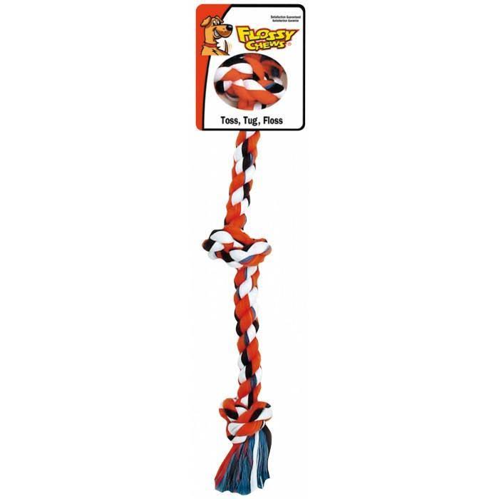 Flossy Chews Cottonblend Color 3-Knot Rope Tug - Large