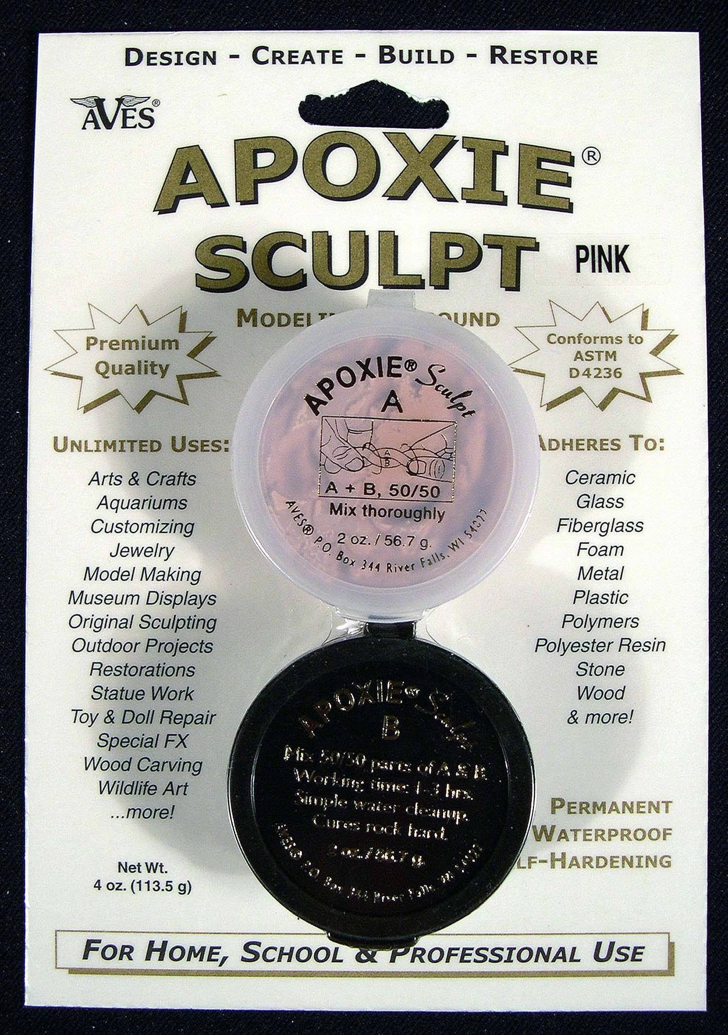 Aves Apoxie Sculpt Pink 2-Part Self-Hardening Modeling Compound 1/4 lb