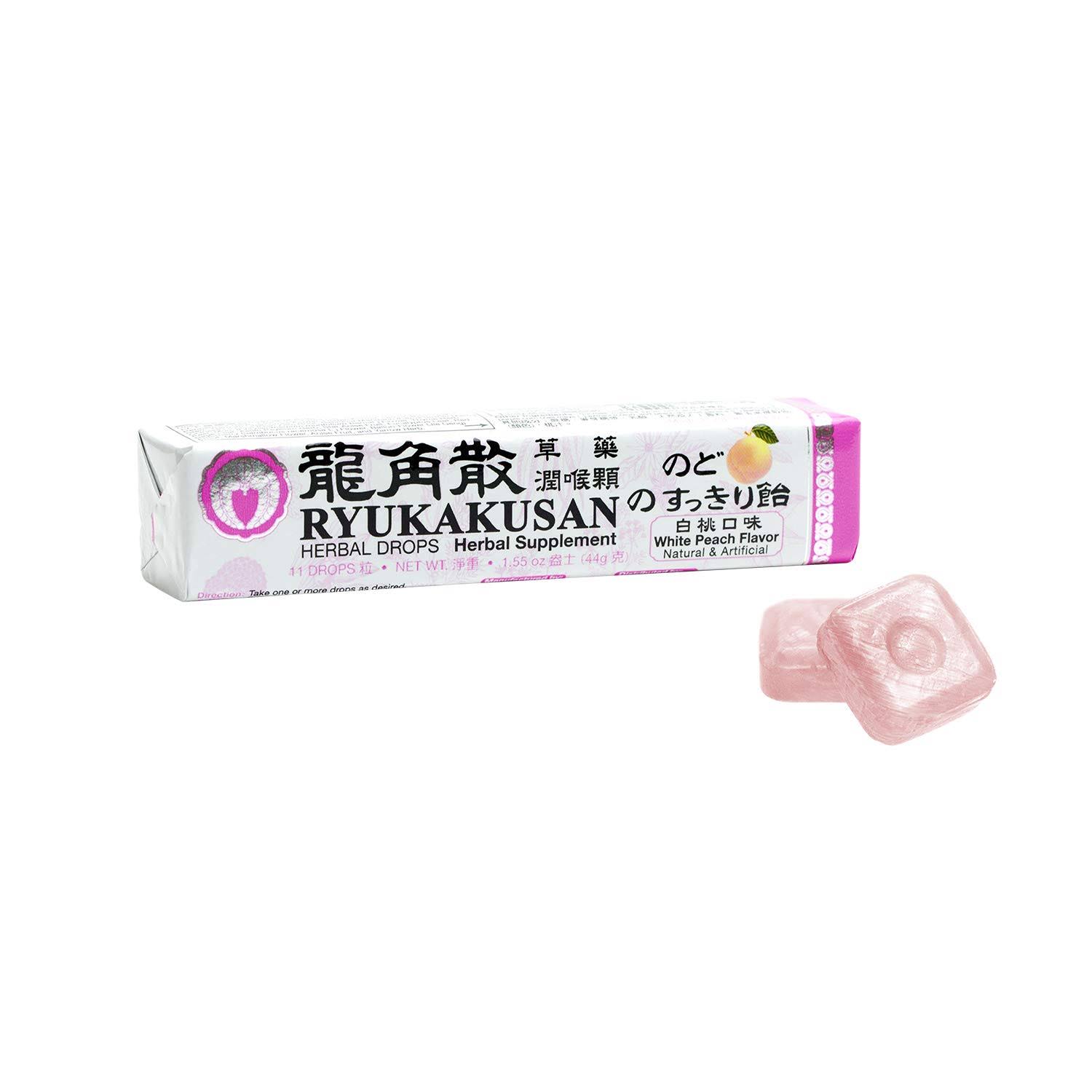 Ryukakusan Herbal Drops - 11 Drops by Solstice-White Peach Flavour