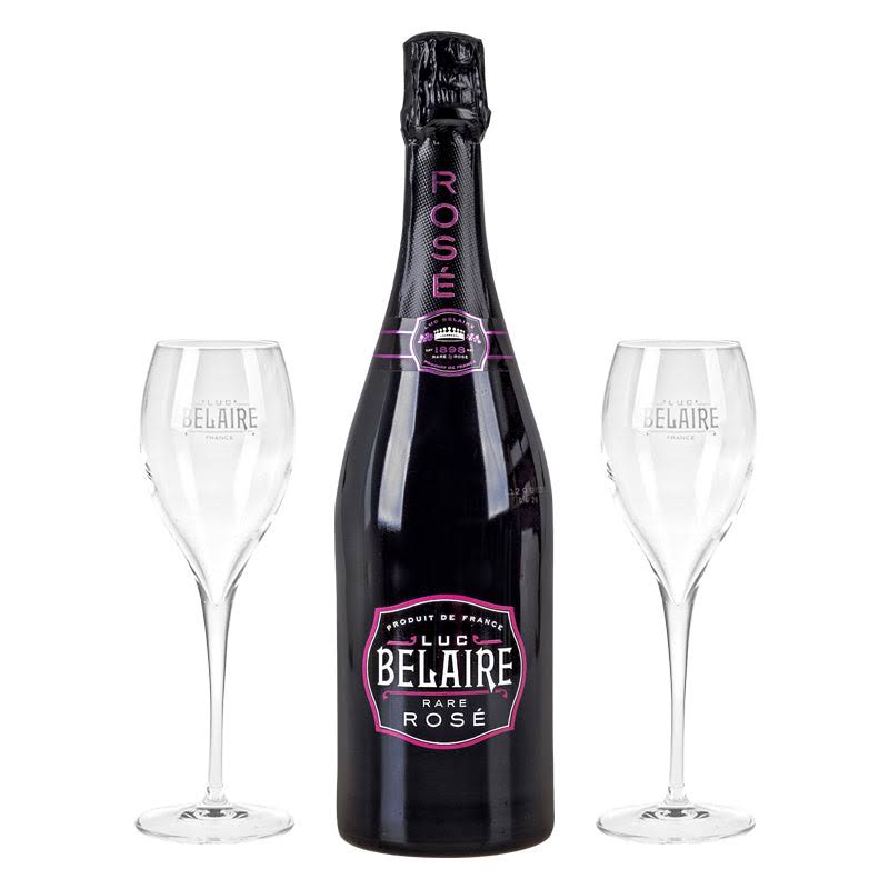 Luc Belaire Rare Rosé 12,5% Vol. 0,75L in Giftbox with 2 Glasses