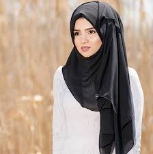 Half-up, half-down hijab style