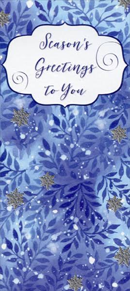 Designer Greetings Shades of Blue Season's Greetings to You 8 Christmas Gift Card / Money Holders | Party Decorations & Supplies