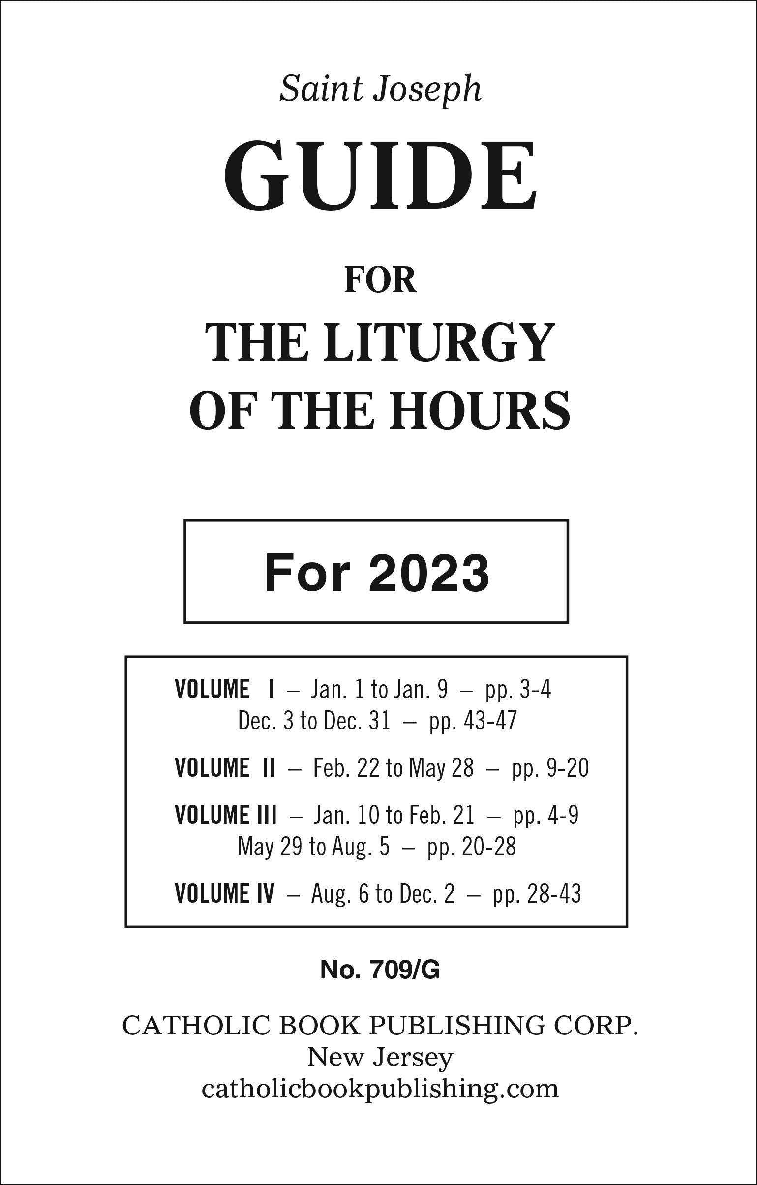 Liturgy of The Hours Guide For 2022 (Large Type)