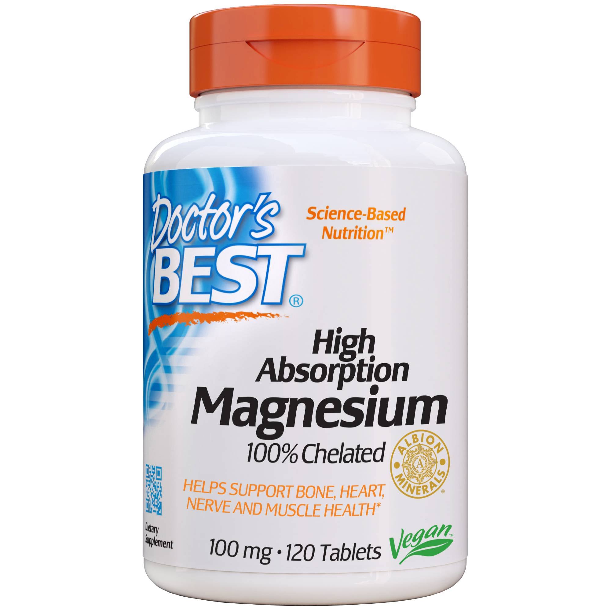 Doctor's Best 100% Chelated Magnesium - 120 tablets