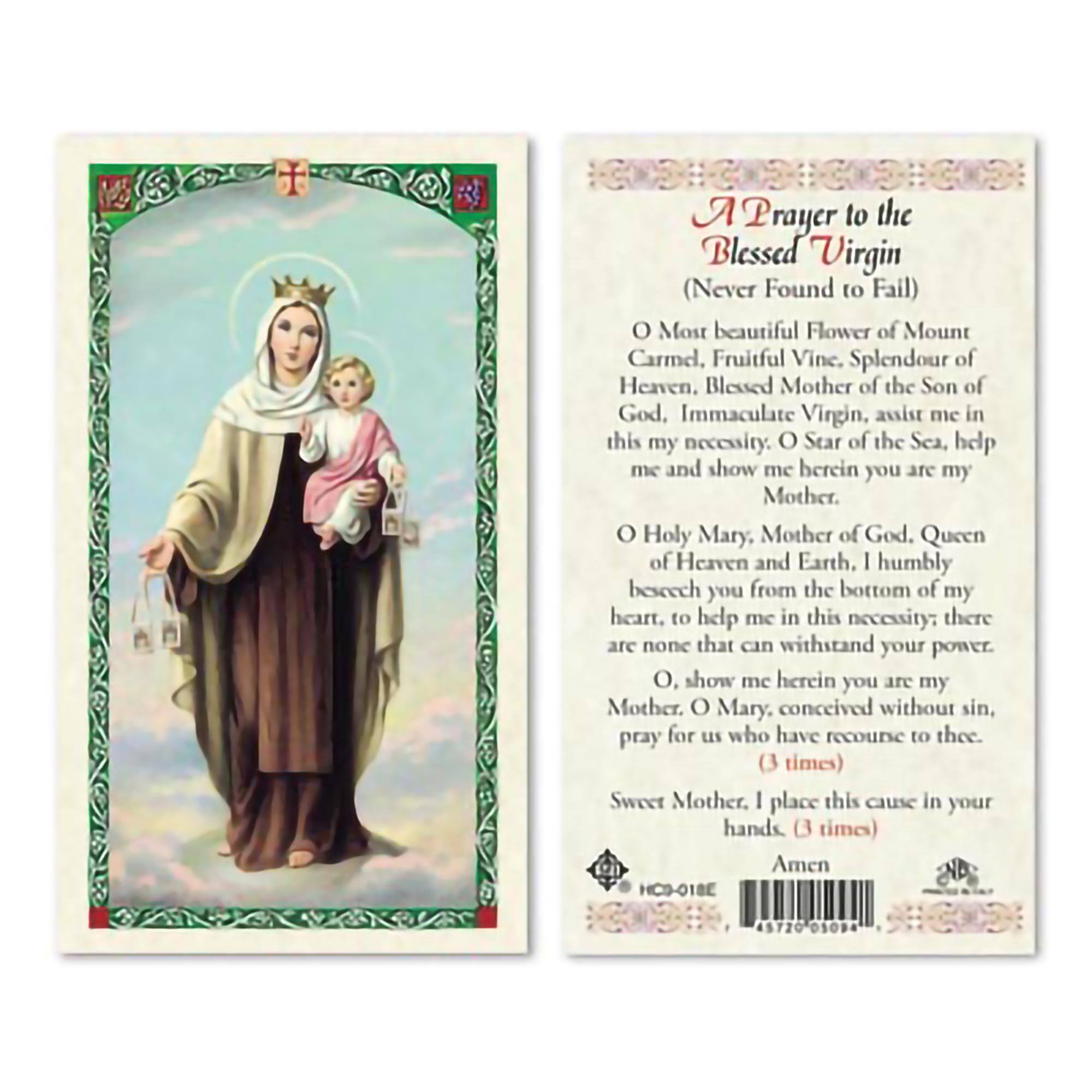 EWTN - Laminated Holy Card - Our Lady of Mt. Carmel