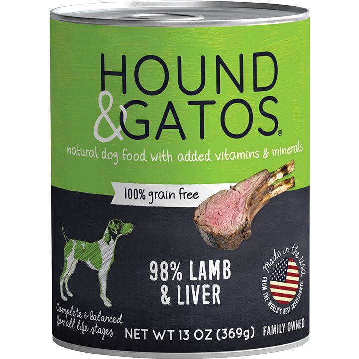 Hound & Gatos Lamb Liver Canned Dog Food, 12/13 oz