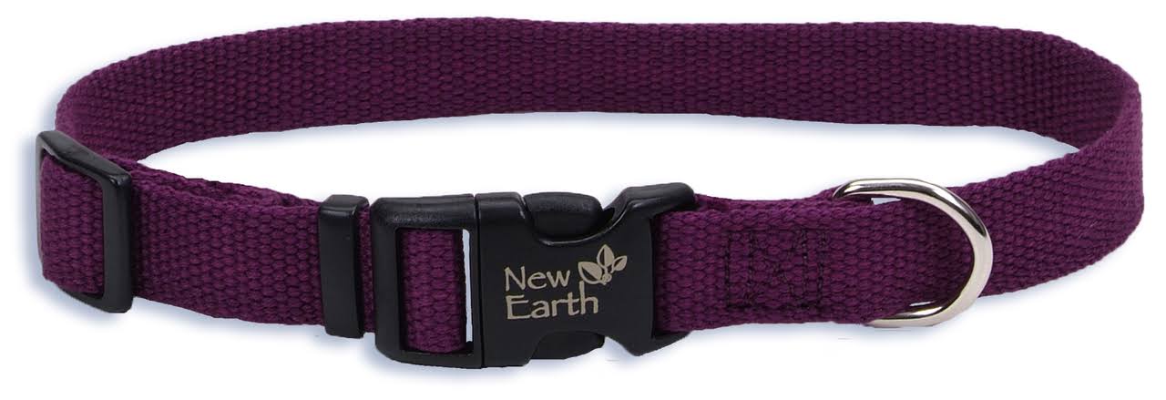 Coastal Pet New Earth Natural Fiber Soy Adjustable Dog Collar - Eggplant, X-Small, 3/8" X 6" to 8"
