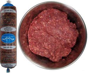 Blue Ridge Beef Frozen Beef with Bone Grain-Free Raw Chub Dog Food 2lb
