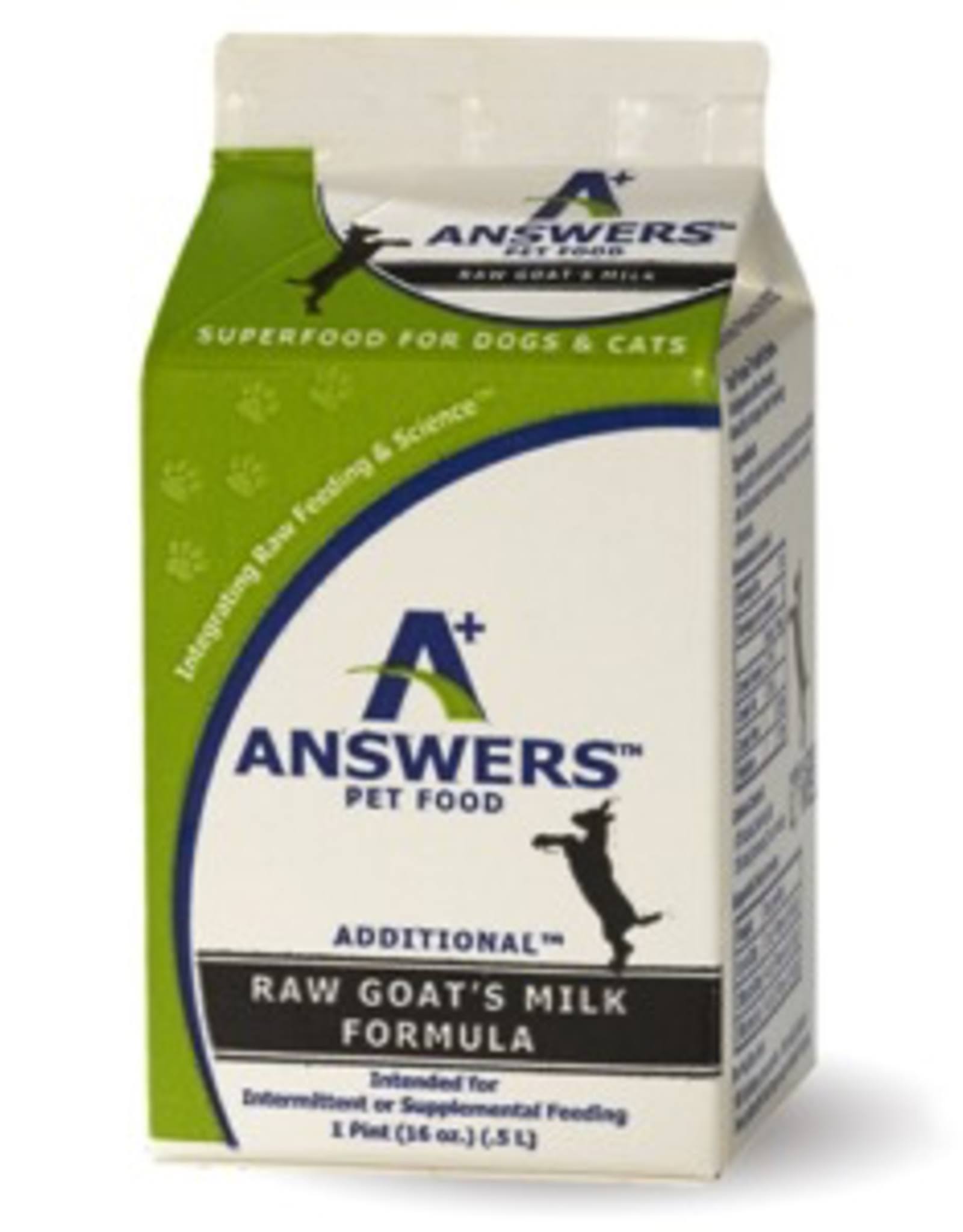 Answers Fermented Raw Goat Milk Frozen Dog and Cat Supplemental Food