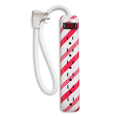 Prime Wire & Cable 6 Outlet Candy Cane Power Strip