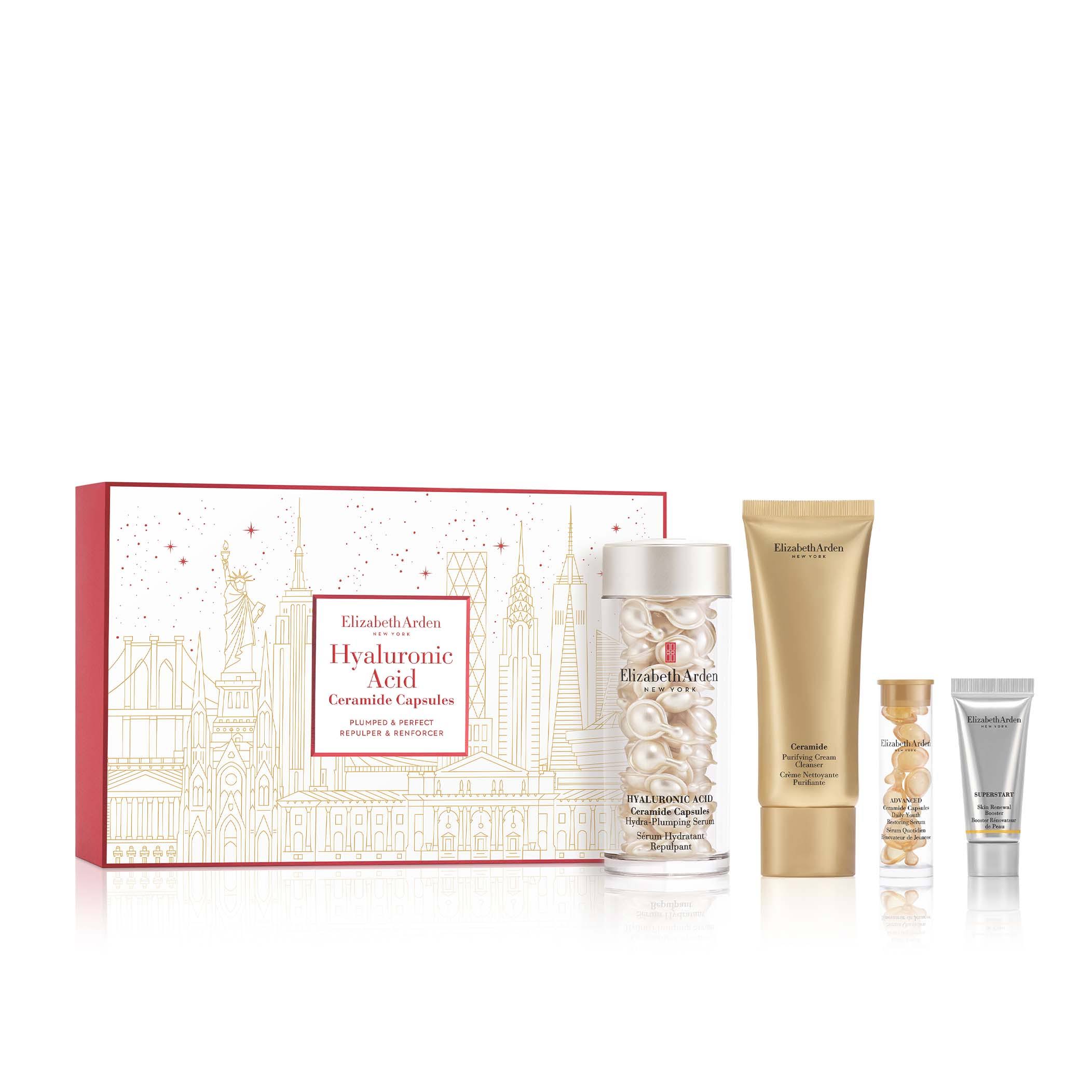 Elizabeth Arden Plumped and Perfect 60-Piece Hyaluronic Acid Ceramide Capsules Skincare Gift Set