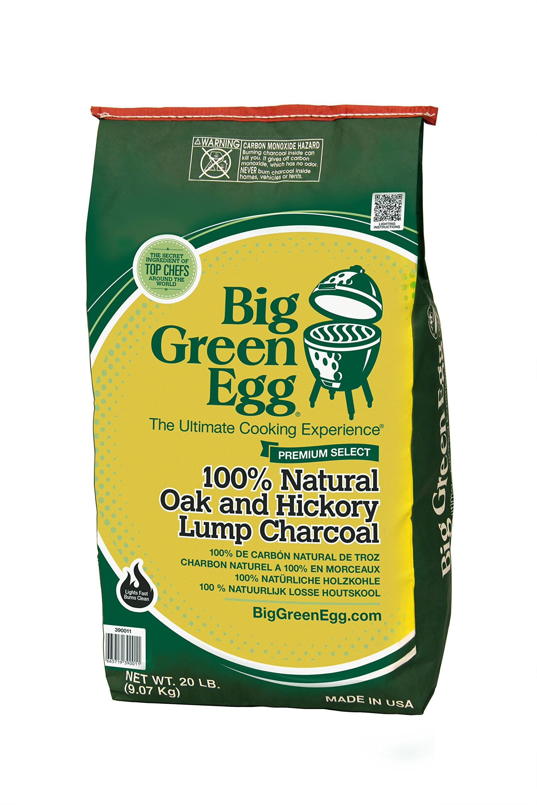 Big Green Egg 100% Organic Lump Charcoal - 20lbs