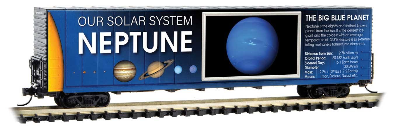 Micro Trains N 10202838 60' Excess-Height Double-Door Boxcar No Light - Ready to Run -- Neptune (Solar System Series Car)