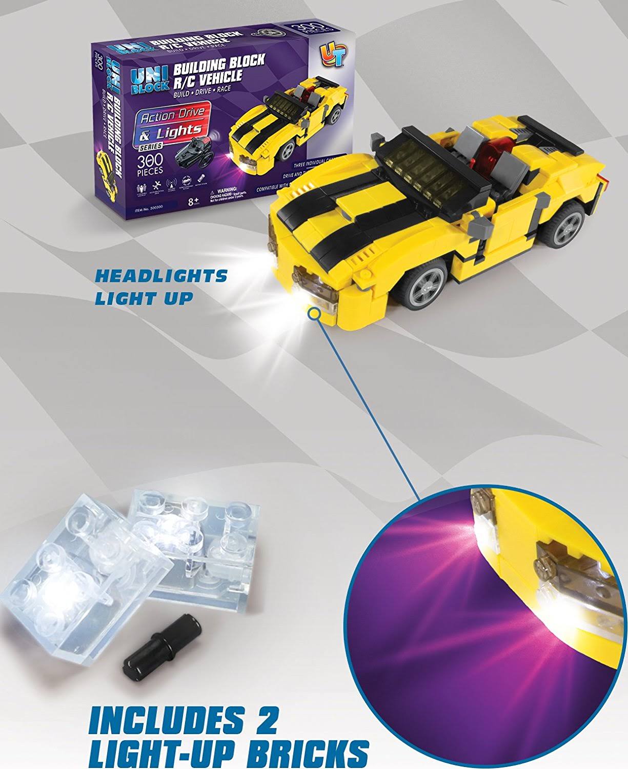 Games - Uniblock - Remote Control Building Block Car 300 Pc Lights R/c Toys 500300 Unitech Toys