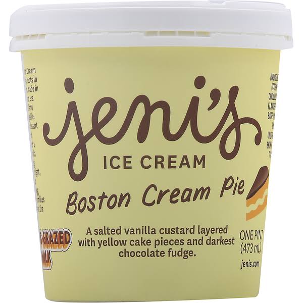 Jeni's Ice Cream, Boston Cream Pie - one pint (473 ml)