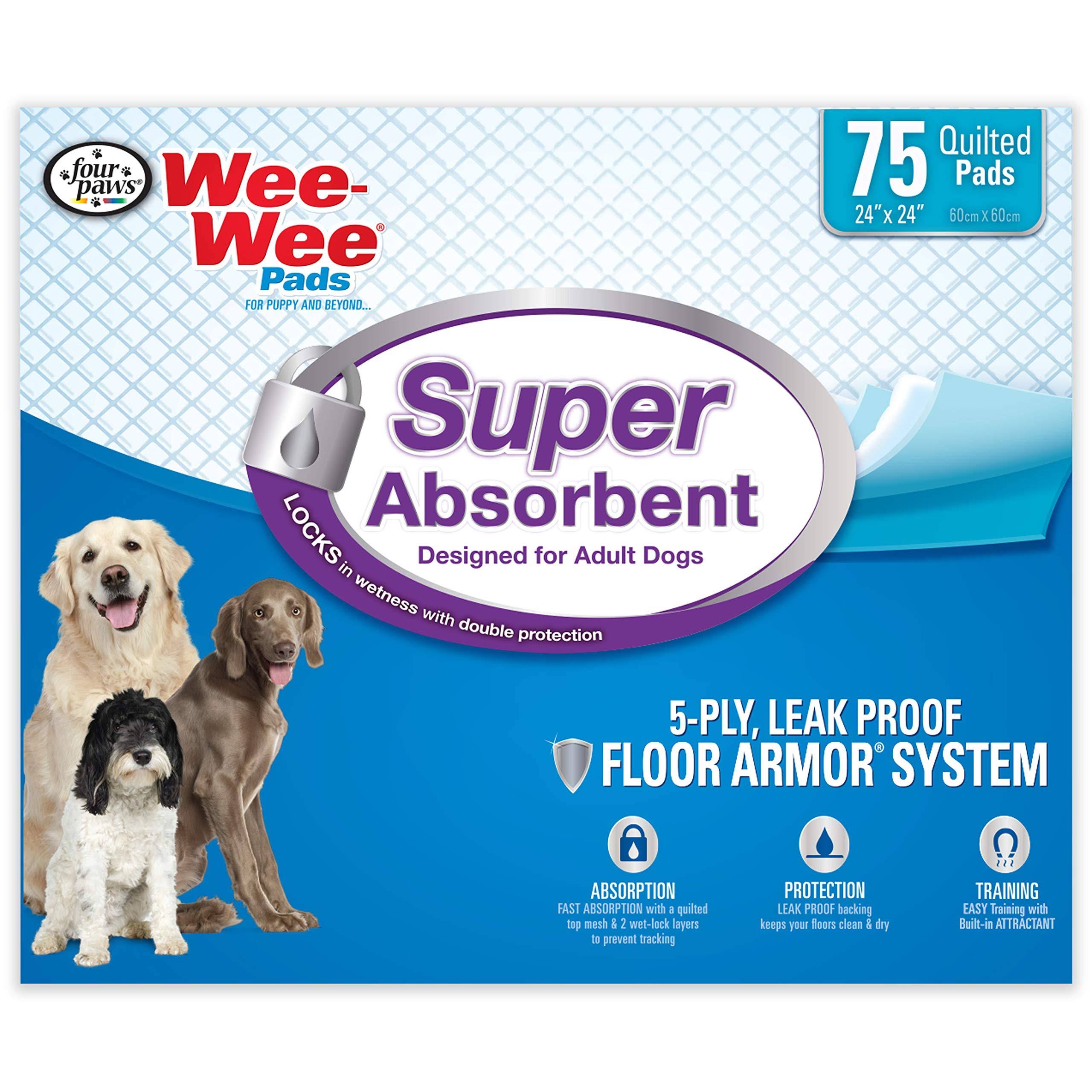Four Paws Super Absorbent Wee-wee Dog Pads - 75ct