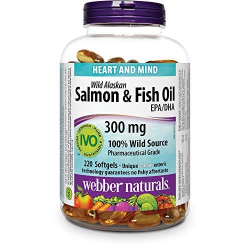 Webber Naturals Wild Alaskan Salmon and Fish Oil Supplement - 220ct