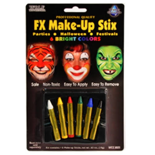 Wolfe Face Art Face Paint Crayons - Bright, 6pcs