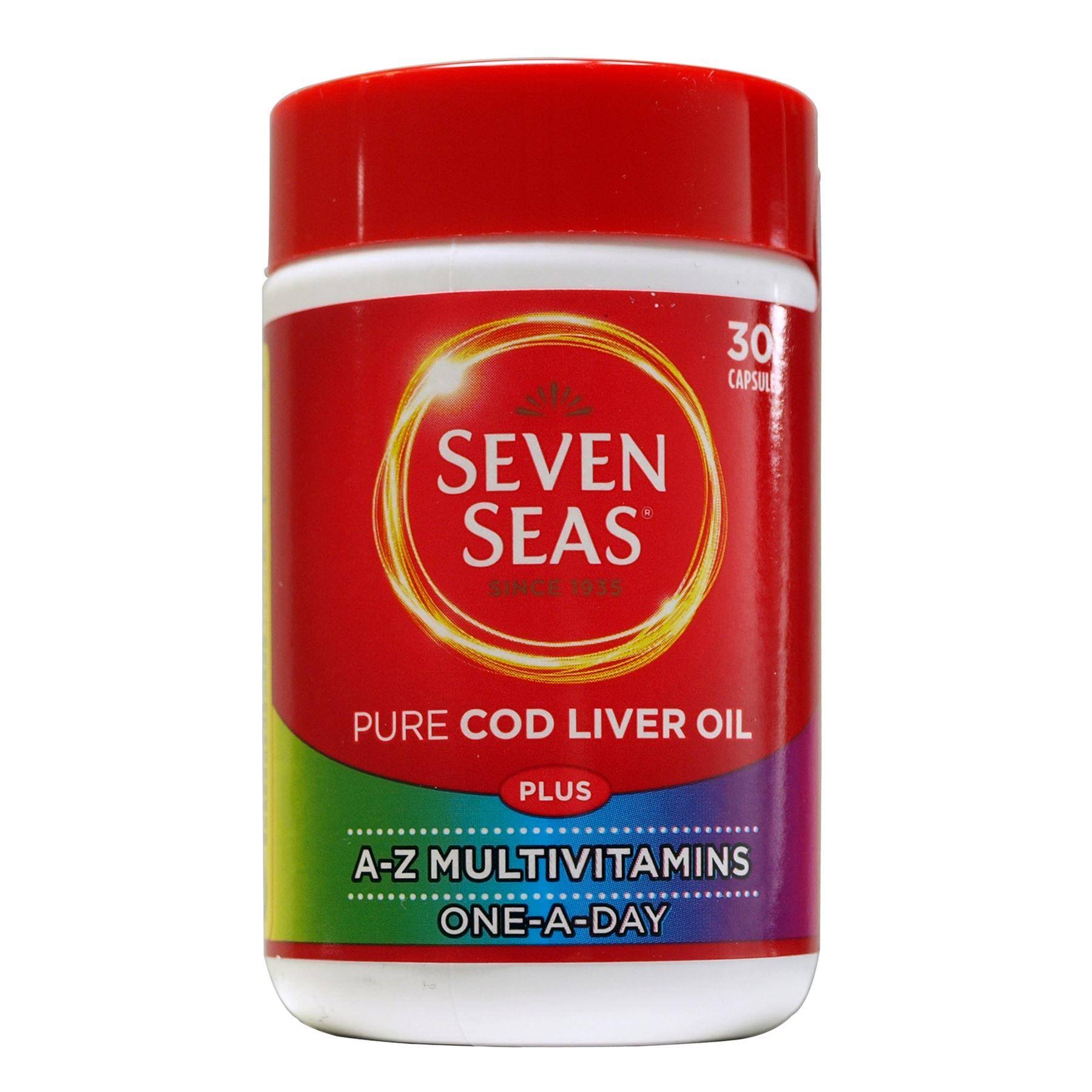 Seven Seas Cod Liver Oil Omega 3 Fish Oil Plus Multivitamins - 30 Capsules