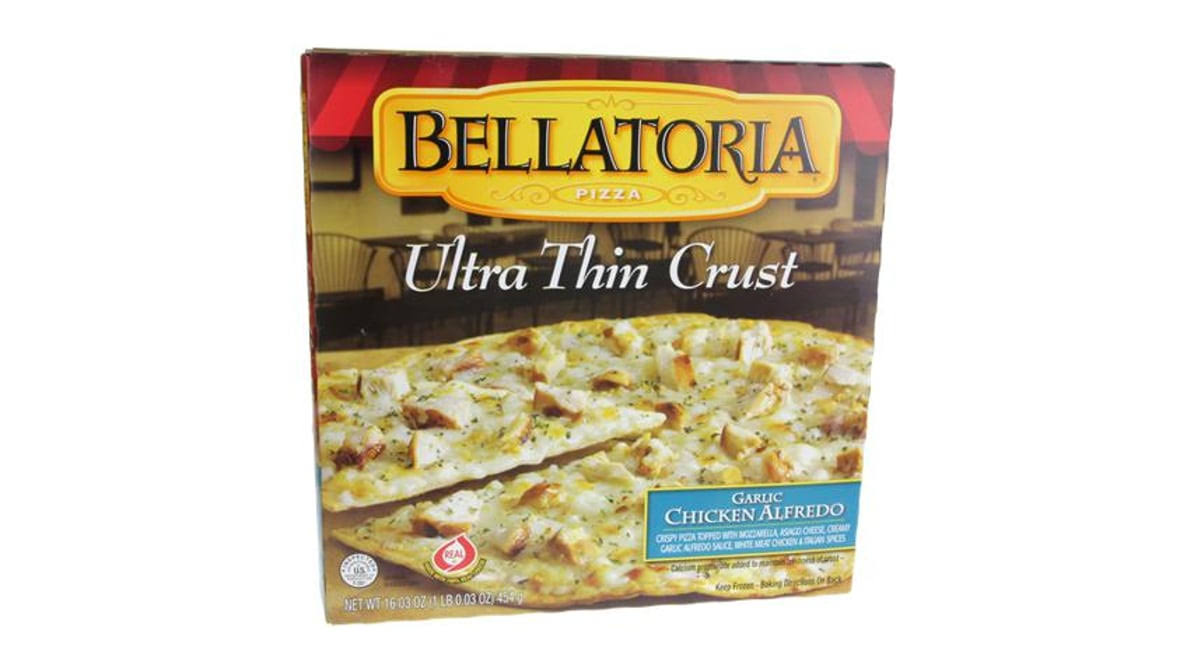 Bellatoria Pizza, Ultra Thin Crust, Garlic Chicken Alfredo - 16.03 oz