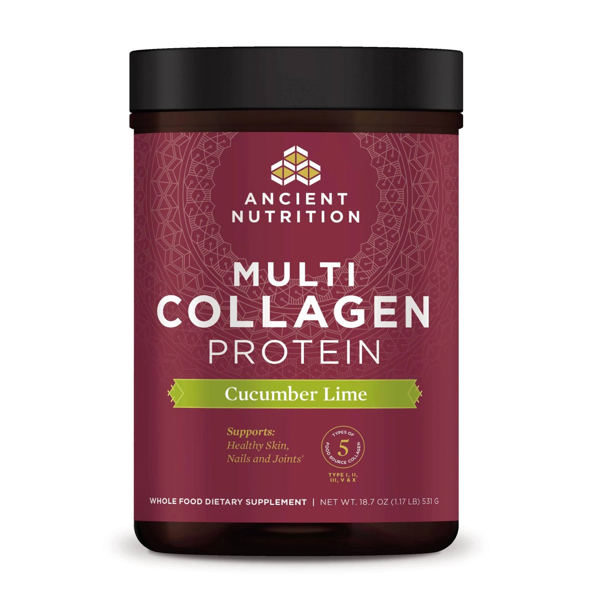 Ancient Nutrition Multi Collagen Protein Powder - Cucumber Lime, 530g