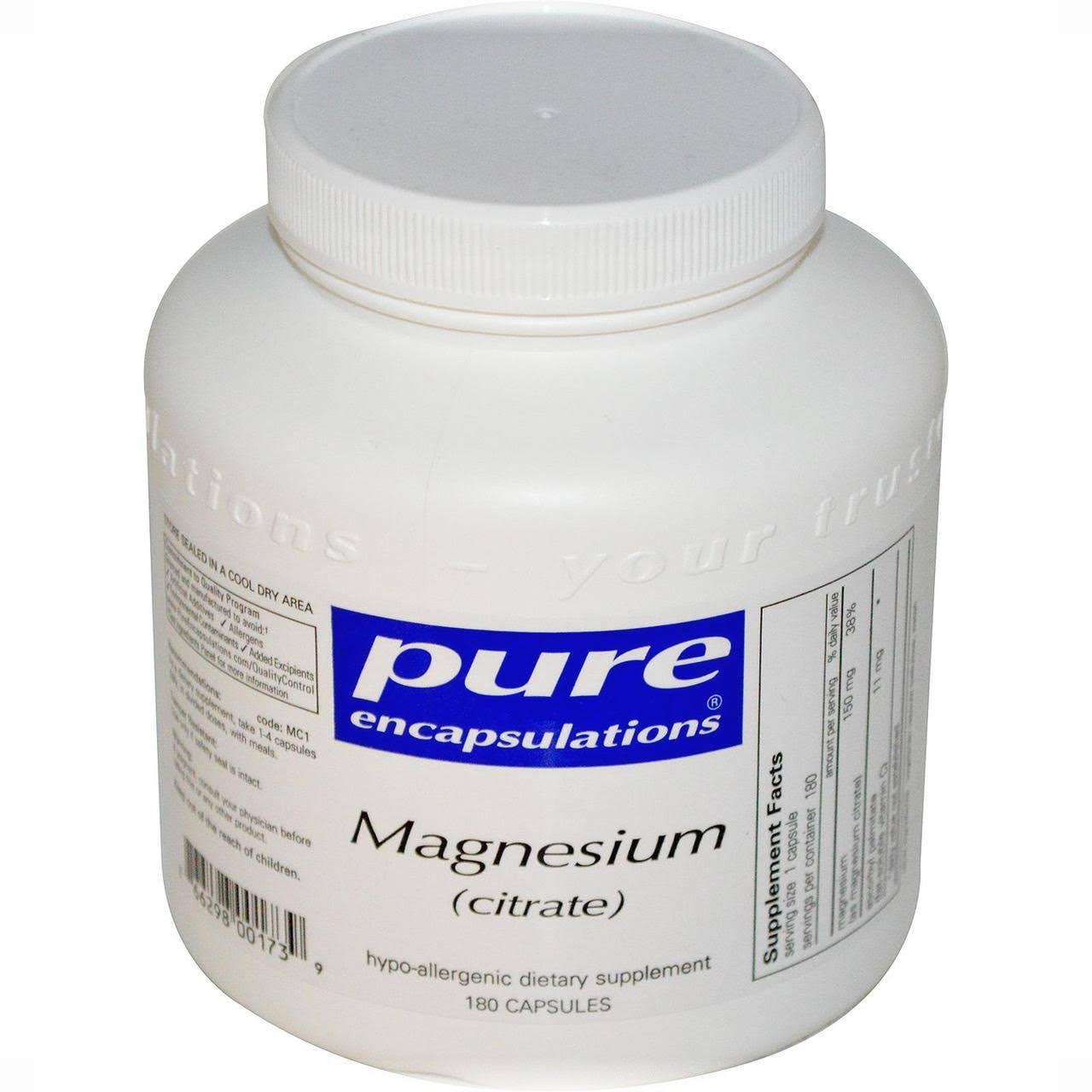 Pure Encapsulations Magnesium Citrate Dietary Supplement - 180 capsules