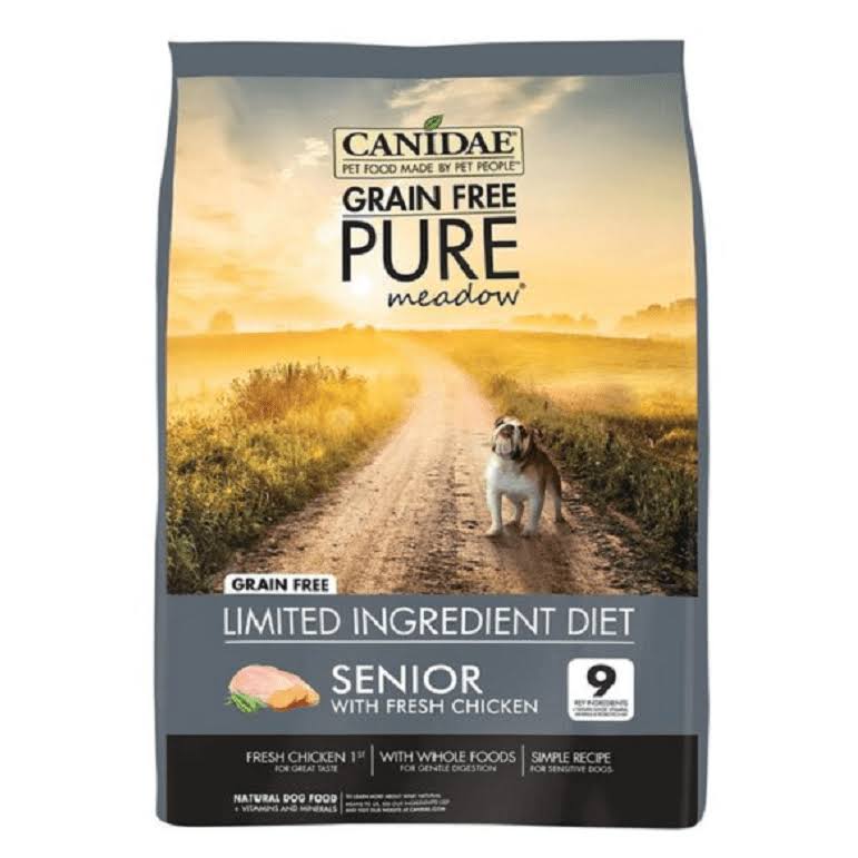 Canidae Grain Free Pure Meadow Senior Formula Dog Food - Made with Fresh Chicken, 12lbs