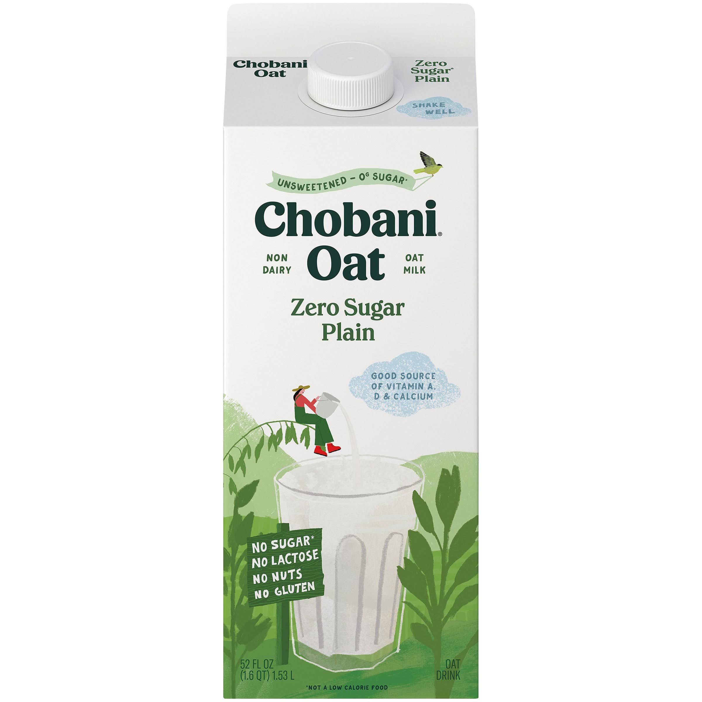 Chobani Oatmilk, Zero Sugar, Original - 52 fl oz