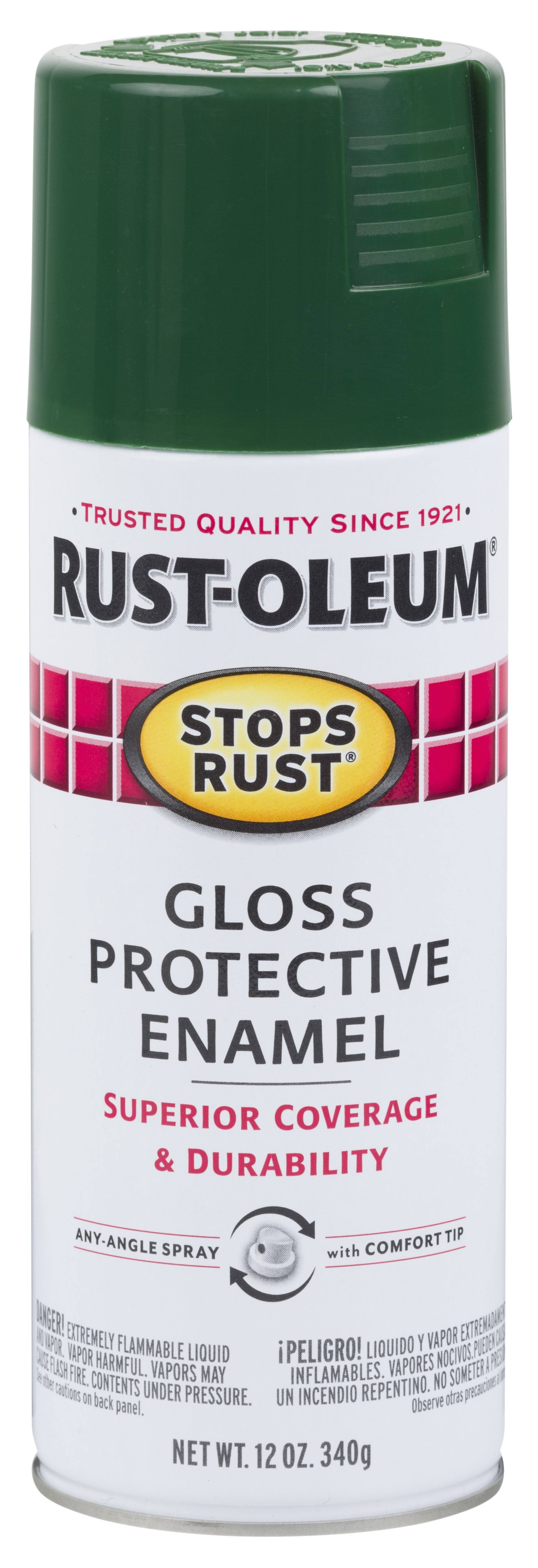 Rust-Oleum 7738830 Stops Rust Spray Paint - 12oz, Gloss Hunter Green
