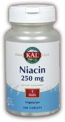 Kal Niacin Dietary Supplement - 100 Tablets, 250mg