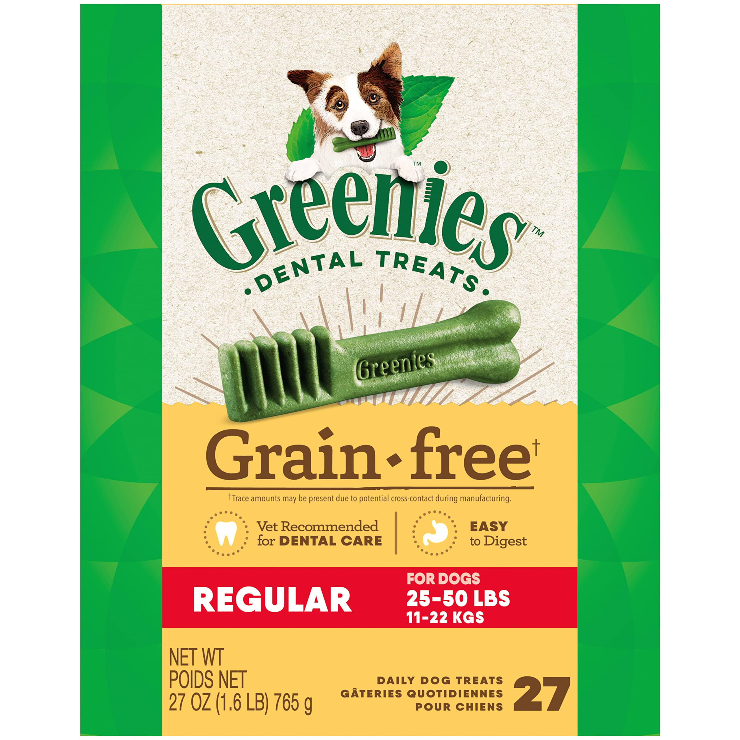 Greenies Grain Free Dental Chews Regular Dog Treats - 27oz, 27ct