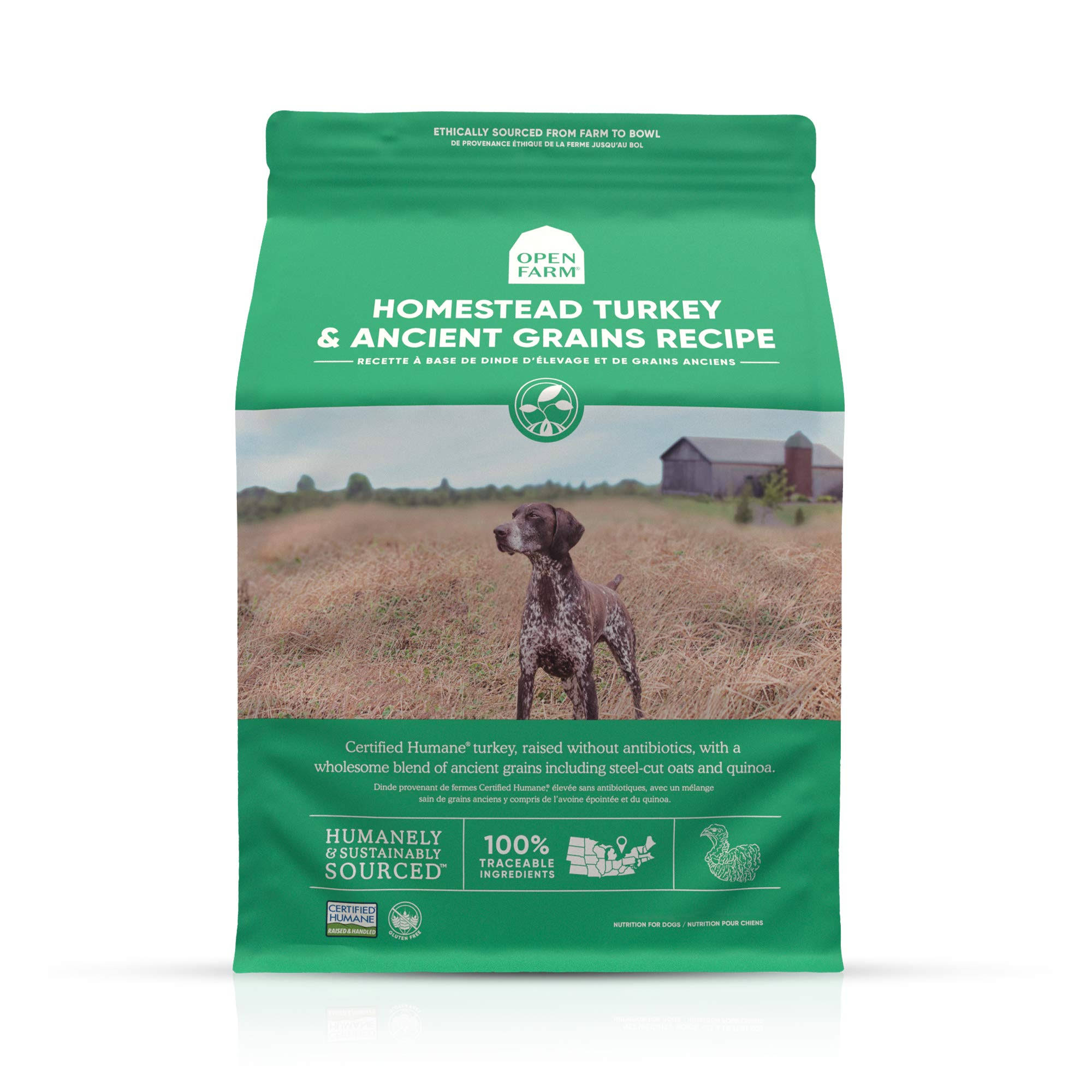 Open Farm Homestead Turkey & Ancient Grains Dry Dog Food 4 lbs