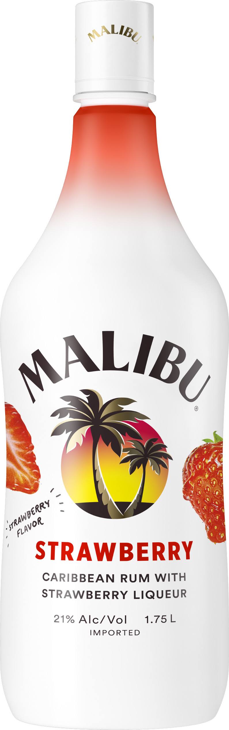 Malibu Caribbean Rum, Strawberry Flavor - 1.75 l