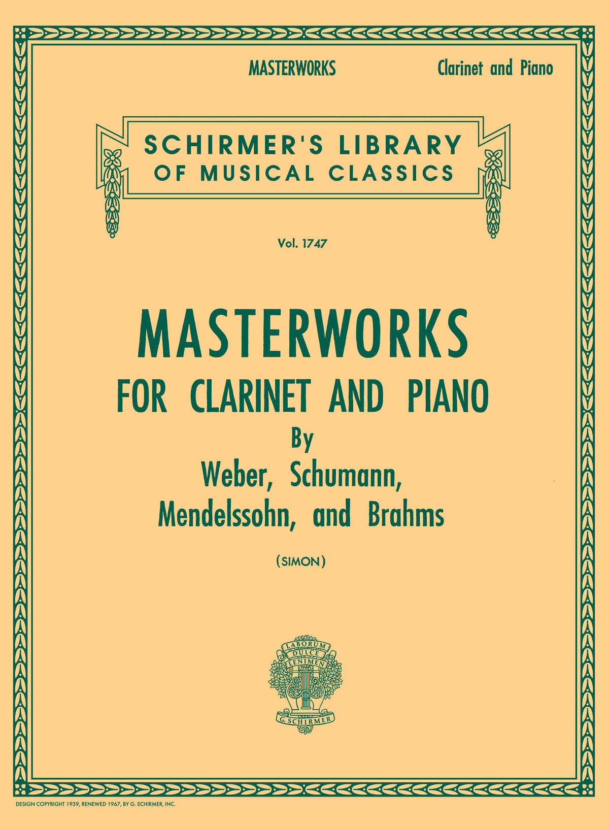 Masterworks For Clarinet and Piano Clarinet and Piano Woodwind Solo Series - Hal Leonard