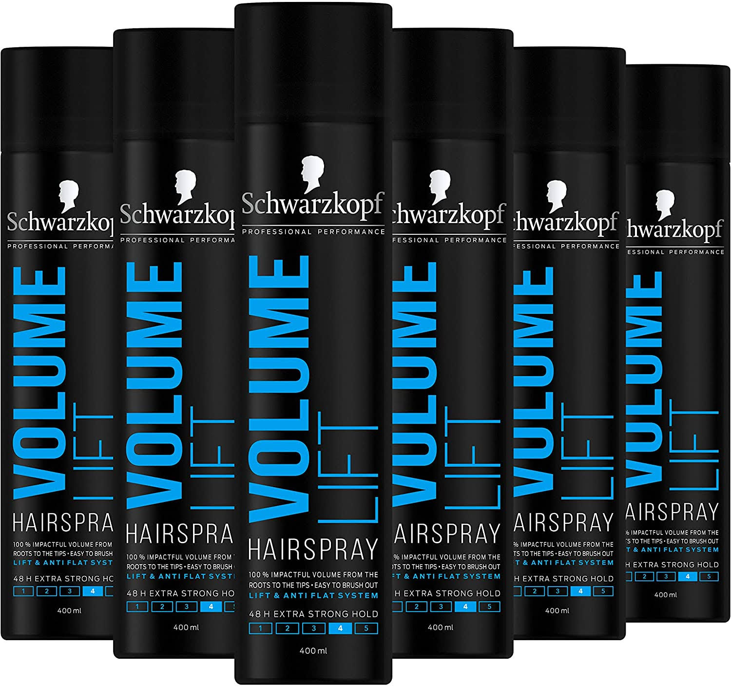 Schwarzkopf Professional Styling Volume Lift Hairspray, 48hr Extra Strong Hold, Multipack 6 x 400 ml