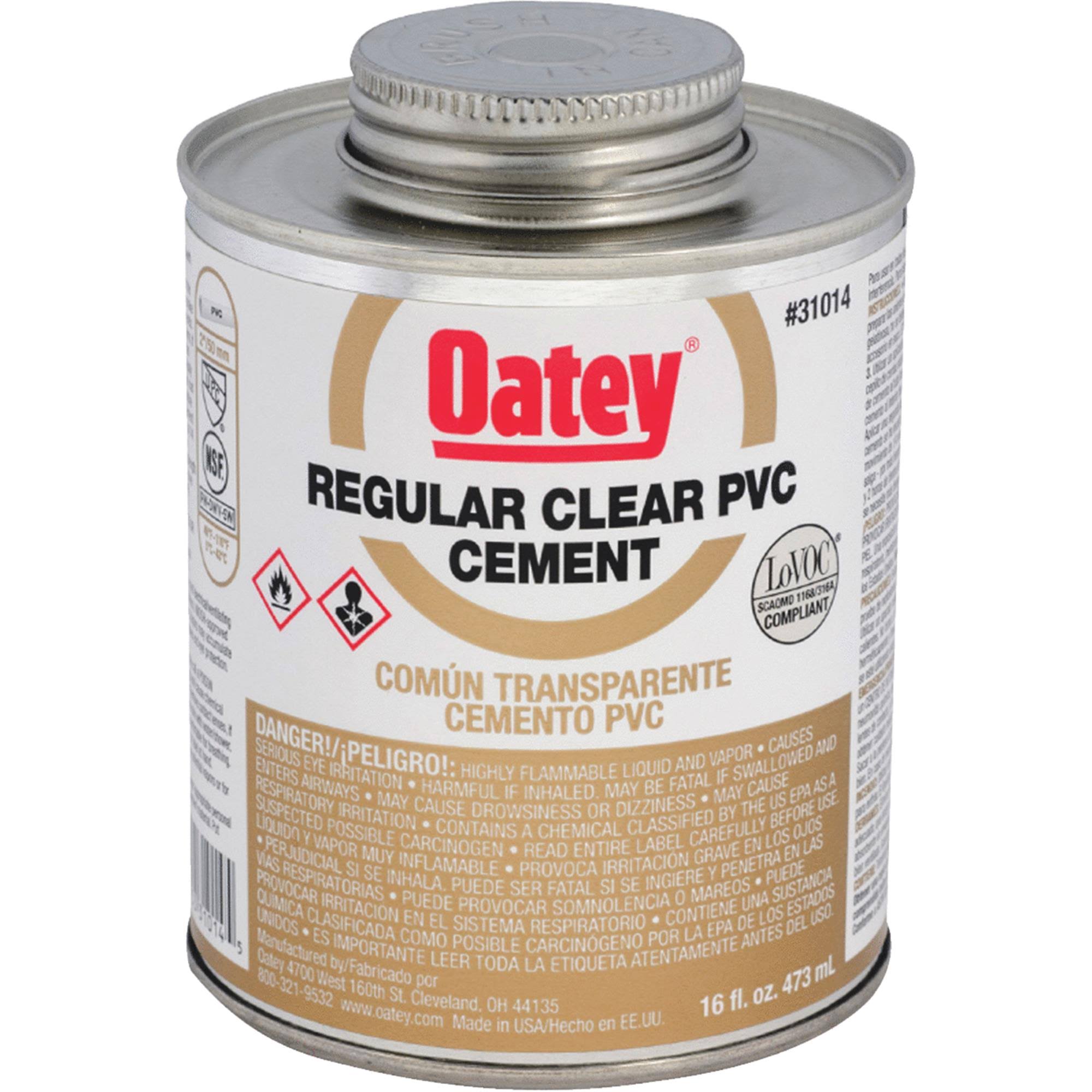 Oatey Regular PVC Cement - Clear, 473ml