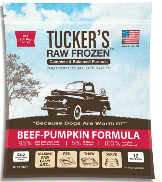 Tucker's Raw Frozen Beef Pumpkin Complete & Balanced Dog Food