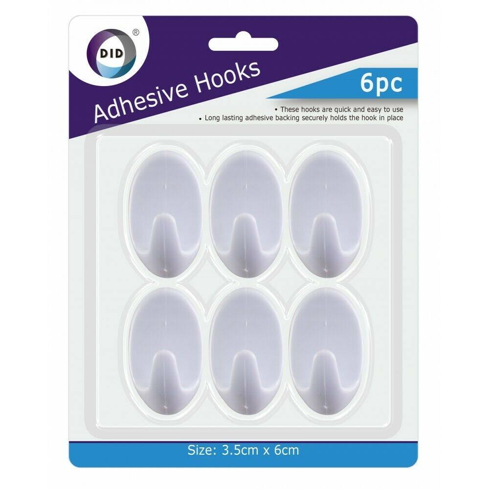 Adhesive Hooks - Pack of 6