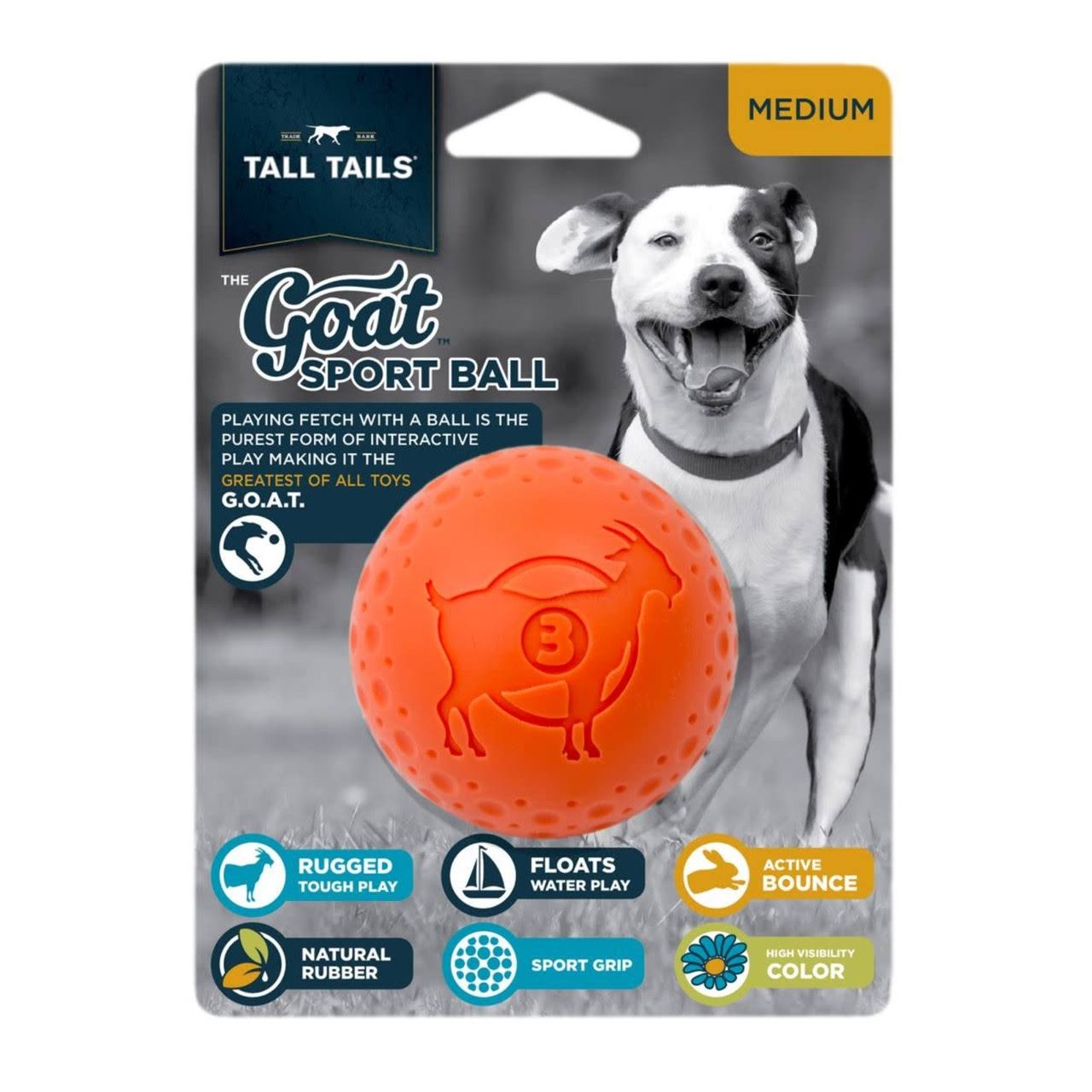 Tall Tails Goat Sport Ball Dog Toy - 3"