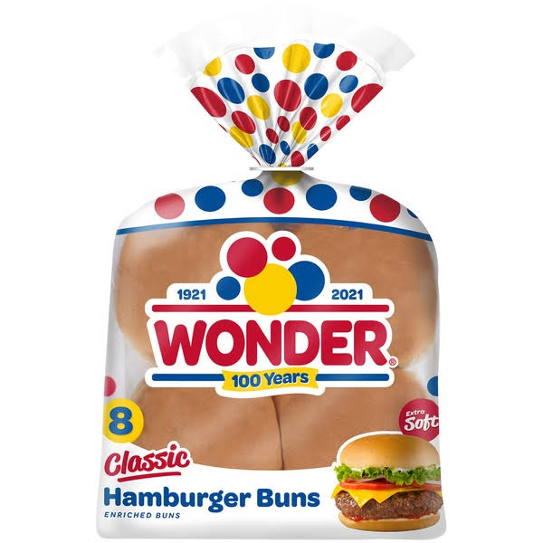 Wonder White Hamburger Buns - 8ct