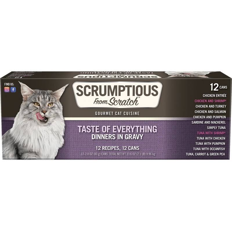 Scrumptious from Scratch Taste of Everything in Gravy Variety Pack Canned Cat Food, 2.8-oz, Case of 12