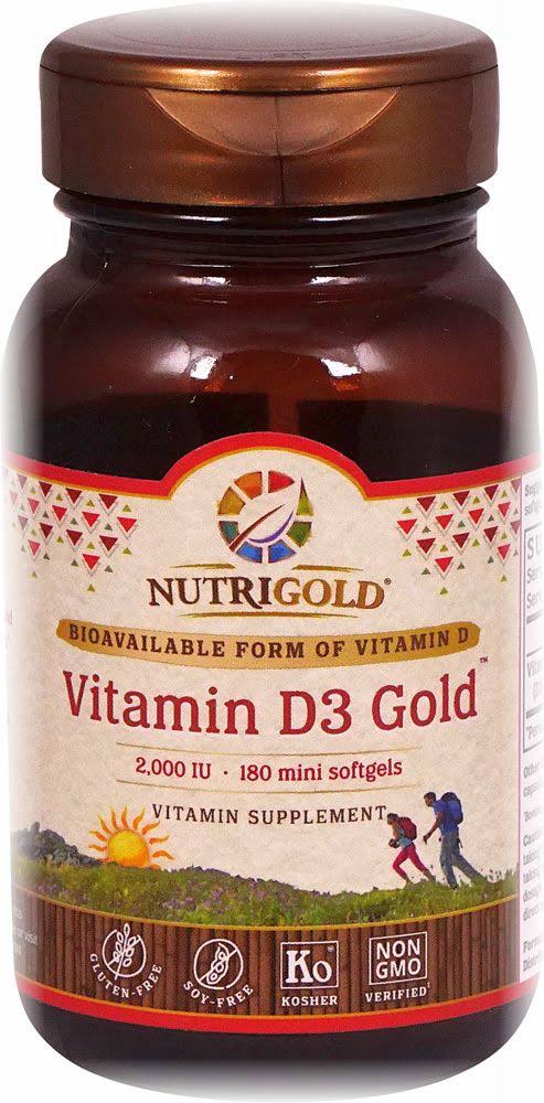 Nutrigold Vitamin D3 Gold -- 2000 IU - 180 Mini Softgels