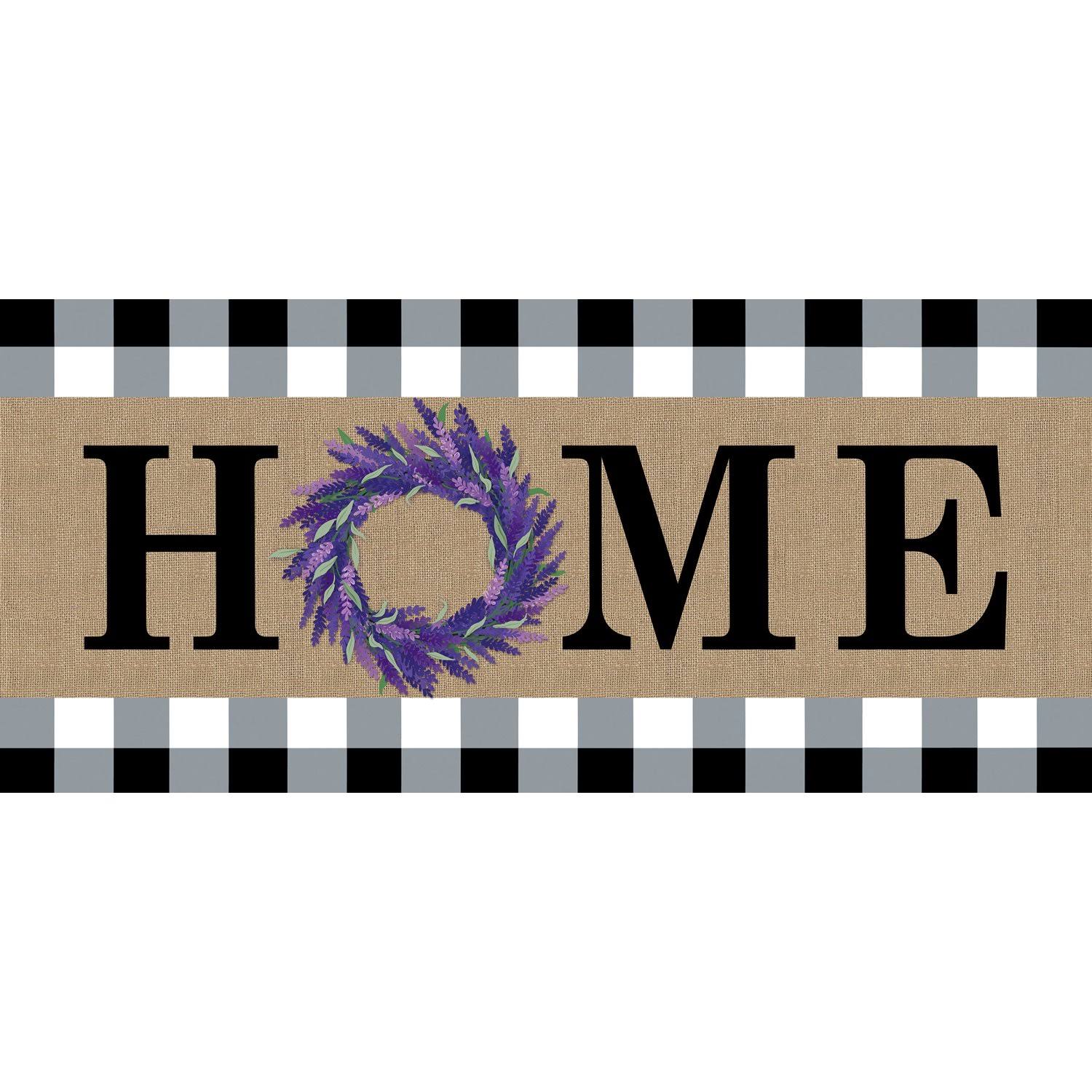 Sassafras Mats Lavender & Brown 'Home' Wreath Switch Doormat One-Size
