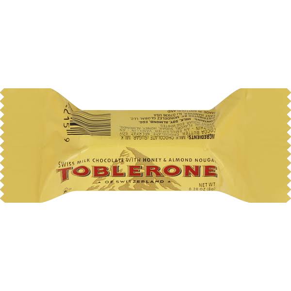 Toblerone Mini Milk Chocolate Bar, 0.28 Ounce -- 500 per case.