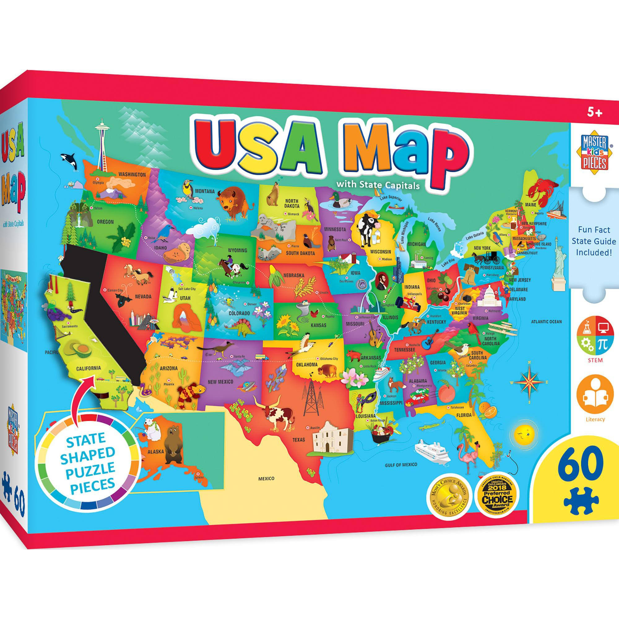 Masterpieces Educational USA Map Puzzle, 60-Piece