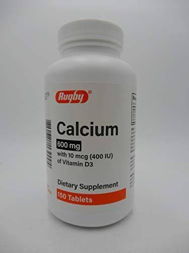 Rugby Calcium 600 MG with 10mcg (400 IU) of Vitamin D3 (150 Tablets)