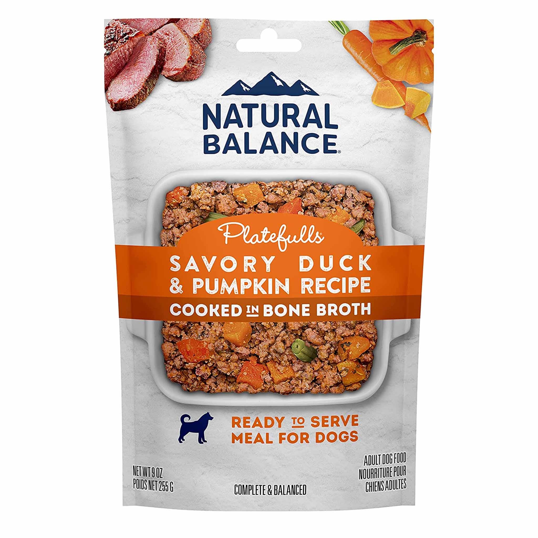 Natural Balance Platefulls Savory Duck & Pumpkin Recipe Wet Dog Food, 9 Ounces